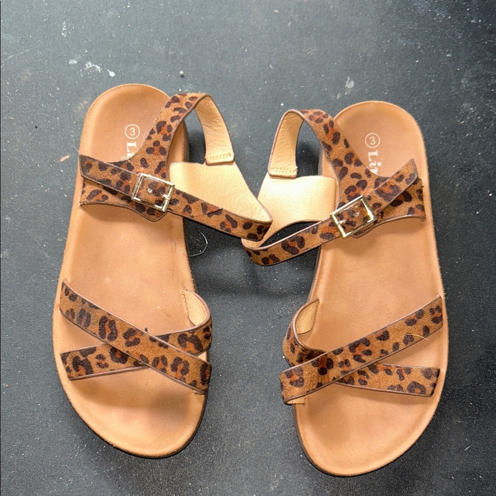 Link Kids Leopard Print Slippers - Brown